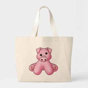 Lura's gevulde varken grote tote bag