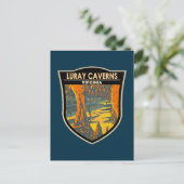 Luray Caverns Virginia Travel Art Badge Briefkaart (Staand voorkant)