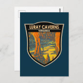 Luray Caverns Virginia Travel Art Badge Briefkaart (Voorkant / Achterkant)