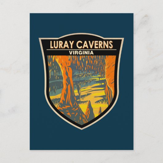Luray Caverns Virginia Travel Art Badge Briefkaart (Voorkant)