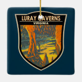 Luray Caverns Virginia Travel Art Badge Keramisch Ornament (Achterkant)