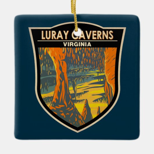 Luray Caverns Virginia Travel Art Badge Keramisch Ornament (Voorkant)