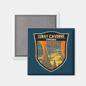 Luray Caverns Virginia Travel Art Badge Magneet (Voorkant / Achterkant)