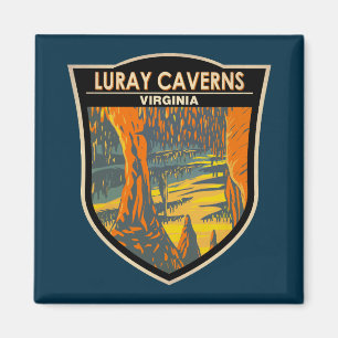Luray Caverns Virginia Travel Art Badge Magneet