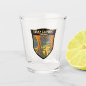 Luray Caverns Virginia Travel Art Badge Shot Glas (Voorkant)