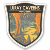 Luray Caverns Virginia Travel Art Badge Sticker (Voorkant)