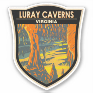 Luray Caverns Virginia Travel Art Badge Sticker