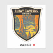 Luray Caverns Virginia Travel Art Badge Sticker (Vel)