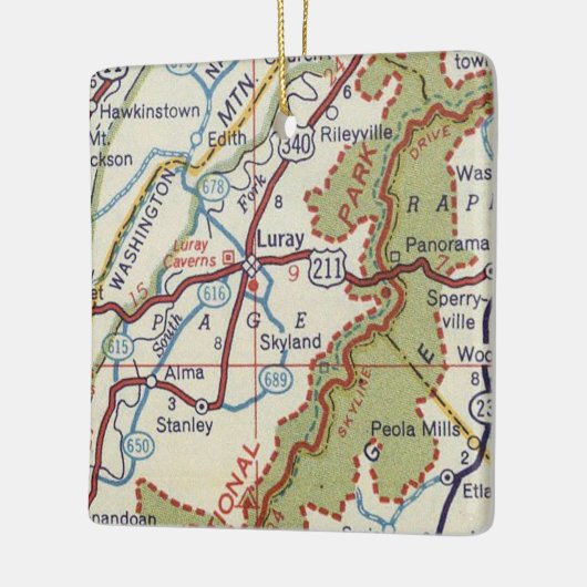 Luray VA  kaart Keramisch Ornament (Links)