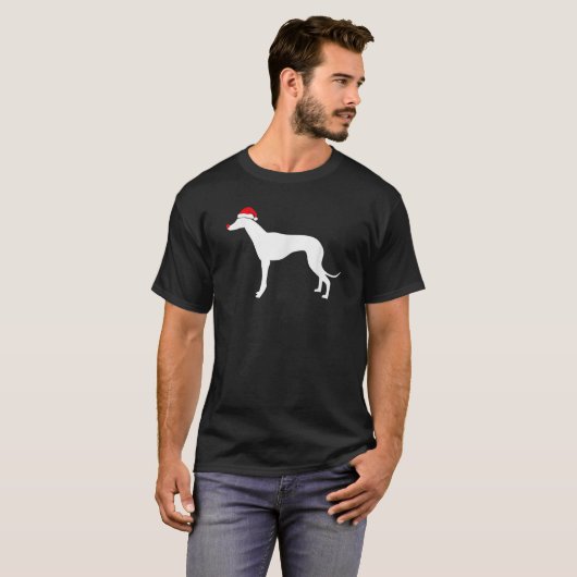 Lurcher Dog Santa Hat Christmas   T-shirt (Voorkant volledig)