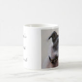 Lurcher-waterverf met de tekst "Beste vriend van h Koffiemok (Center)