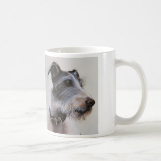Lurcher-waterverf met de tekst "Beste vriend van h Koffiemok