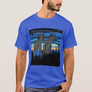 Lurchers overseeing the world t-shirt
