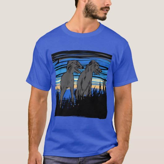 Lurchers overseeing the world t-shirt (Voorkant)