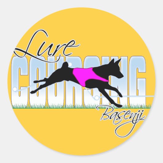 Lure Coursing Basenji Ronde Sticker (Voorkant)