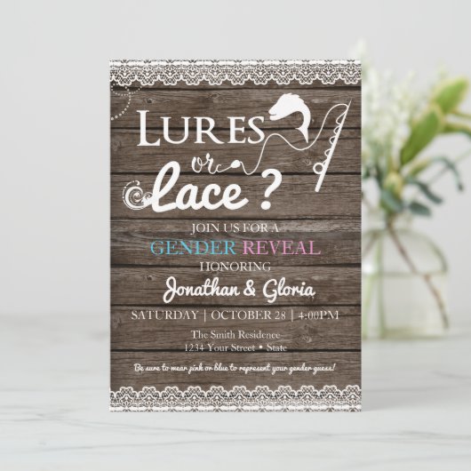 Lures of Kant Geslacht Onthullen Blauw of Roze Kaart (Staand voorkant)