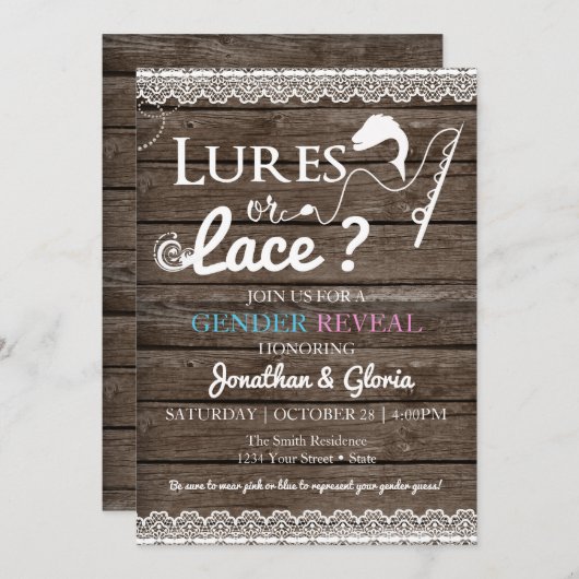 Lures of Kant Geslacht Onthullen Blauw of Roze Kaart (Voorkant / Achterkant)