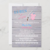 Lures of Lace Wooden Gender onthulling Baby shower Kaart (Achterkant)