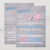 Lures of Lace Wooden Gender onthulling Baby shower Kaart (Voorkant / Achterkant)