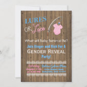 Lures of Lace Wooden Gender onthulling Baby shower Kaart (Voorkant)