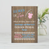Lures of Lace Wooden Gender onthulling Baby shower Kaart (Staand voorkant)