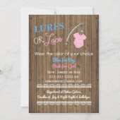 Lures of Lace Wooden Gender onthulling Baby shower Kaart (Achterkant)