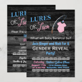 Lures of Lace Wooden Gender Reveal Baby shower Kaart (Voorkant / Achterkant)