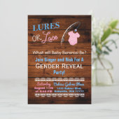Lures of Lace Wooden Gender Reveal Baby shower Kaart (Staand voorkant)