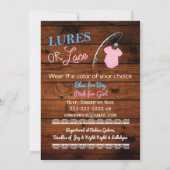 Lures of Lace Wooden Gender Reveal Baby shower Kaart (Achterkant)
