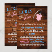 Lures of Lace Wooden Gender Reveal Baby shower Kaart (Voorkant / Achterkant)