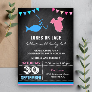 Lures or Lace Geslacht Reveal Feest Kaart