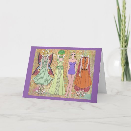 Luriel de Woodland Elf Paper Doll Blank Kaart (Voorkant)