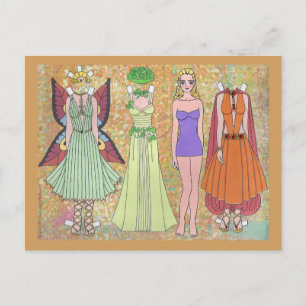 Luriel the Woodland Elf Paper Doll Briefkaart