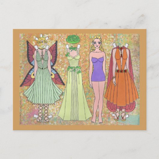 Luriel the Woodland Elf Paper Doll Briefkaart (Voorkant)