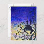 Lurking Dawn dragon silhouette fantasy art postcar Briefkaart (Voorkant / Achterkant)