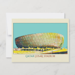 Lusail Stadium architectuur illustratie Qatar Pos Briefkaart