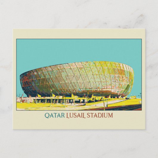Lusail Stadium architectuur illustratie Qatar Pos Briefkaart (Voorkant)