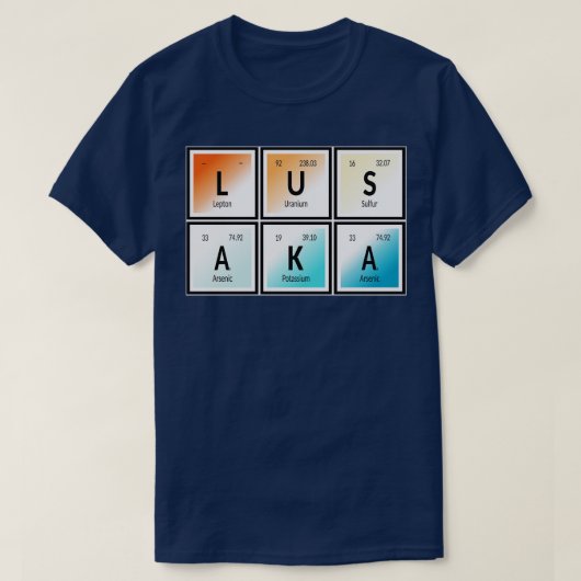 Lusaka City Elemententafel T-shirt (Design voorkant)