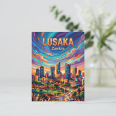 Lusaka Silhouette Zambia Briefkaart (Staand voorkant)