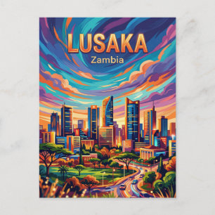 Lusaka Silhouette Zambia Briefkaart