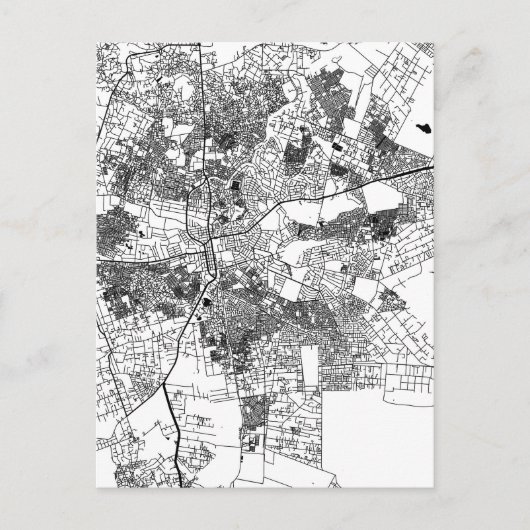 Lusaka Zambia City Map Briefkaart (Voorkant)