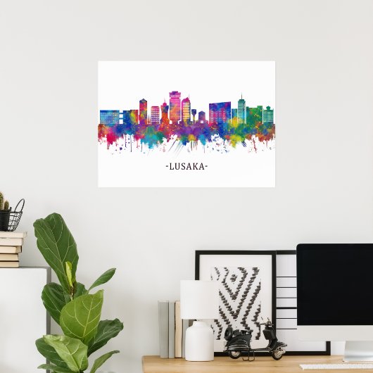 Lusaka Zambia Skyline Poster (Thuiskantoor)