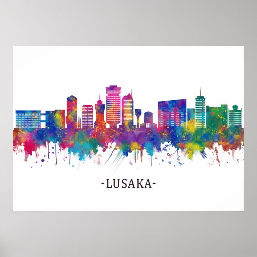 Lusaka Zambia Skyline Poster (Voorkant)