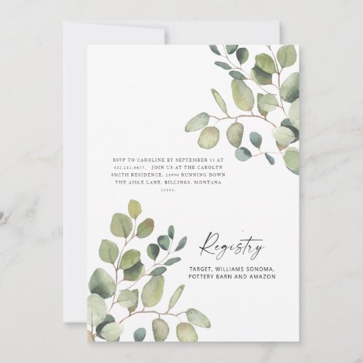 Luscieus Eucalyptus Sunflower White Vrijgezellenfe Kaart (Achterkant)