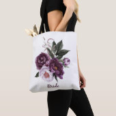 Luscious Dark Paarse en Plum Peonies Bruid Tas (Dichtbij)