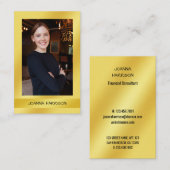 Luscious Elegant Modern Shiny Gold Foto Europees Visitekaartje (Voorkant / Achterkant)
