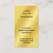 Luscious Elegant Moderne Gold Band Achtergrond Fot Visitekaartje (Achterkant)