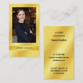 Luscious Elegant Moderne Gold Band Achtergrond Fot Visitekaartje (Voorkant / Achterkant)