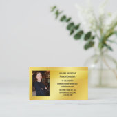 Luscious Elegant Moderne Gold Band Achtergrond Fot Visitekaartje (Staand voorkant)