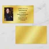 Luscious Elegant Moderne Gold Band Achtergrond Fot Visitekaartje (Voorkant / Achterkant)
